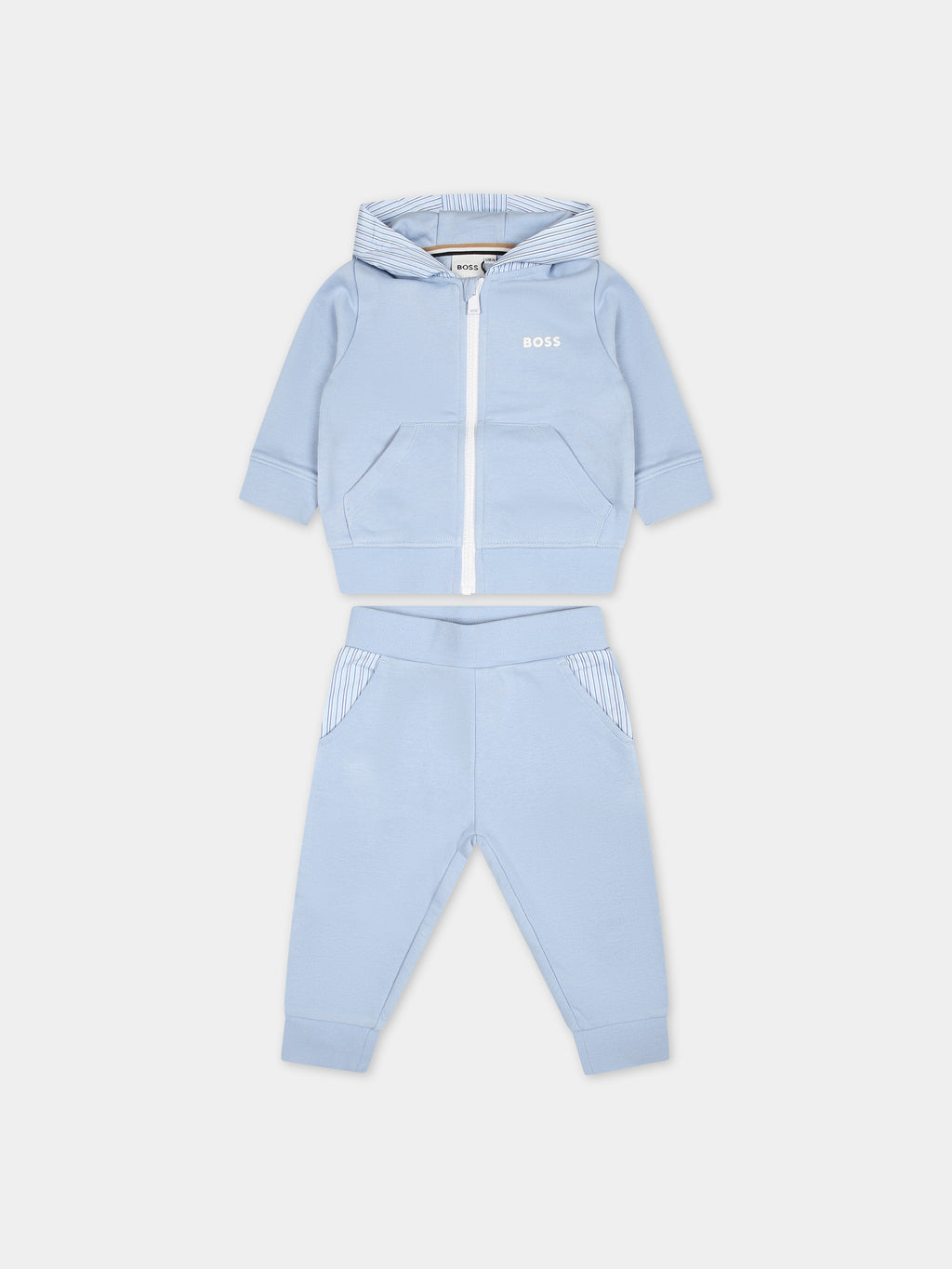 Light blue suit for baby boy with logo